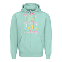 Seafoam it's my daughter's 21st birthday happy to her mommy daddy t shirt Zipper Hoodie - linhVisuals