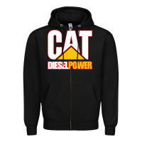 Black cat diesel power Zipper Hoodie - linhVisuals