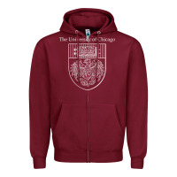 Burgundy chicago Zipper Hoodie - linhVisuals
