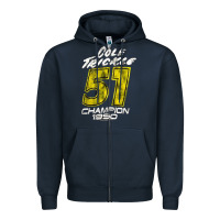 Navy cole trickle Zipper Hoodie - linhVisuals