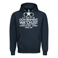 Navy if i'm not on the government watchlist Zipper Hoodie - linhVisuals