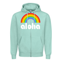 Seafoam Aloha Rainbow Hawaii 808 Island Hawaiian Zipper Hoodie - linhVisuals