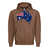 Chestnut Australia Map Flag Drawing Line Art Zipper Hoodie - linhVisuals