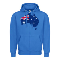 True Royal Australia Map Flag Drawing Line Art Zipper Hoodie - linhVisuals