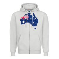 Dove Grey Australia Map Flag Drawing Line Art Zipper Hoodie - linhVisuals