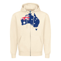 Sandshell Australia Map Flag Drawing Line Art Zipper Hoodie - linhVisuals