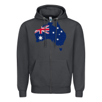 Smoke Australia Map Flag Drawing Line Art Zipper Hoodie - linhVisuals