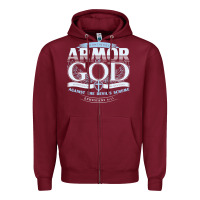 Burgundy armor of god bible verse scripture Zipper Hoodie - linhVisuals