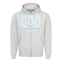 Dove Grey armor of god bible verse scripture Zipper Hoodie - linhVisuals