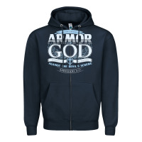 Navy armor of god bible verse scripture Zipper Hoodie - linhVisuals