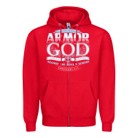 Red armor of god bible verse scripture Zipper Hoodie - linhVisuals
