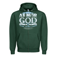 Sports Green armor of god bible verse scripture Zipper Hoodie - linhVisuals