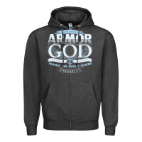 Charcoal Heather armor of god bible verse scripture Zipper Hoodie - linhVisuals