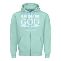 Seafoam armor of god bible verse scripture Zipper Hoodie - linhVisuals