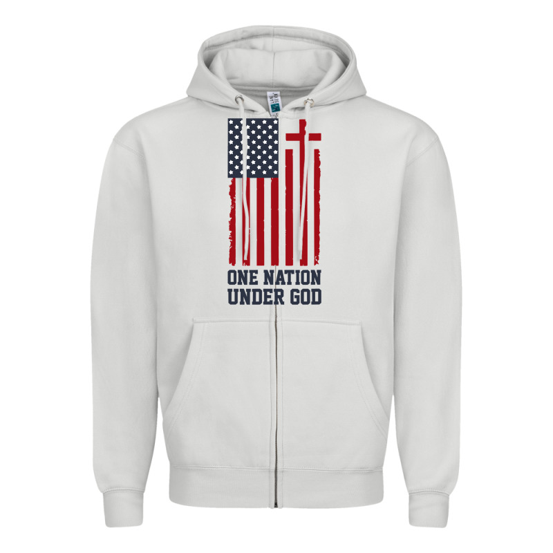 American Flag One Nation Under God Zipper Hoodie by linhVisuals | Teevron