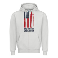 American Flag One Nation Under God Zipper Hoodie | Teevron