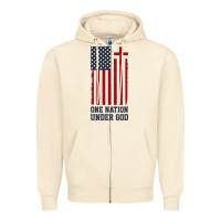 Sandshell american flag one nation under god Zipper Hoodie - linhVisuals