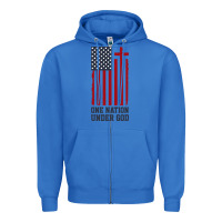 True Royal american flag one nation under god Zipper Hoodie - linhVisuals