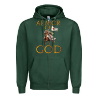 Sports Green armor of god ephesians bible verse Zipper Hoodie - linhVisuals