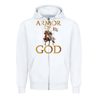 White armor of god ephesians bible verse Zipper Hoodie - linhVisuals