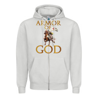 Dove Grey armor of god ephesians bible verse Zipper Hoodie - linhVisuals