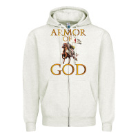 Oatmeal Heather armor of god ephesians bible verse Zipper Hoodie - linhVisuals