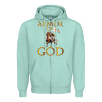 Seafoam armor of god ephesians bible verse Zipper Hoodie - linhVisuals