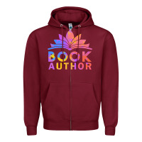 Burgundy book author funny author book writing Zipper Hoodie - linhVisuals