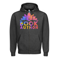 Charcoal Heather book author funny author book writing Zipper Hoodie - linhVisuals