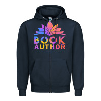 Navy book author funny author book writing Zipper Hoodie - linhVisuals