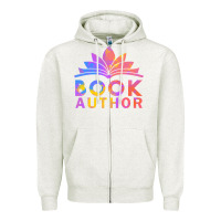 Oatmeal Heather book author funny author book writing Zipper Hoodie - linhVisuals