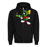 Black marvin the martian Zipper Hoodie - linhVisuals