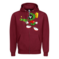 Burgundy marvin the martian Zipper Hoodie - linhVisuals