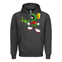 Charcoal Heather marvin the martian Zipper Hoodie - linhVisuals