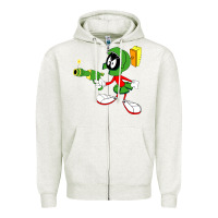 Oatmeal Heather marvin the martian Zipper Hoodie - linhVisuals