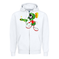 White marvin the martian Zipper Hoodie - linhVisuals