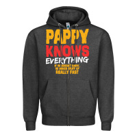 Charcoal Heather pappy knows everything Zipper Hoodie - linhVisuals