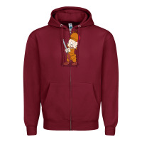 Burgundy elmer fudd Zipper Hoodie - linhVisuals