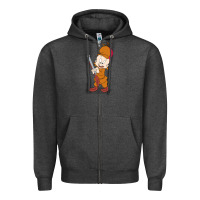 Charcoal Heather elmer fudd Zipper Hoodie - linhVisuals