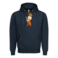 Navy elmer fudd Zipper Hoodie - linhVisuals