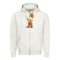 Oatmeal Heather elmer fudd Zipper Hoodie - linhVisuals