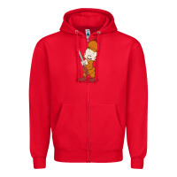 Red elmer fudd Zipper Hoodie - linhVisuals