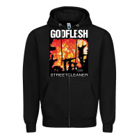 Black GODFLESH Streetcleaner Zipper Hoodie - linhVisuals