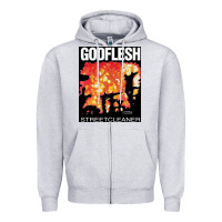 Heather Grey GODFLESH Streetcleaner Zipper Hoodie - linhVisuals