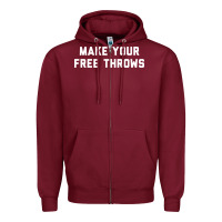 Burgundy make your free throws Zipper Hoodie - linhVisuals