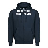 Navy make your free throws Zipper Hoodie - linhVisuals