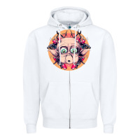 White mac Zipper Hoodie - linhVisuals