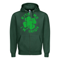 Sports Green kiss me im irish funny saint patrick day womens Zipper Hoodie - linhVisuals