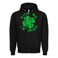 Black kiss me im irish funny saint patrick day womens Zipper Hoodie - linhVisuals