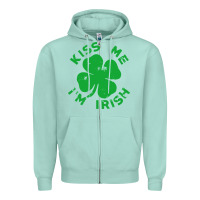 Seafoam kiss me im irish funny saint patrick day womens Zipper Hoodie - linhVisuals